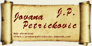 Jovana Petričković vizit kartica